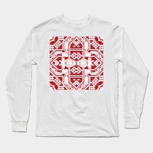 Valentine Red And White Tiles Long Sleeve T-Shirt